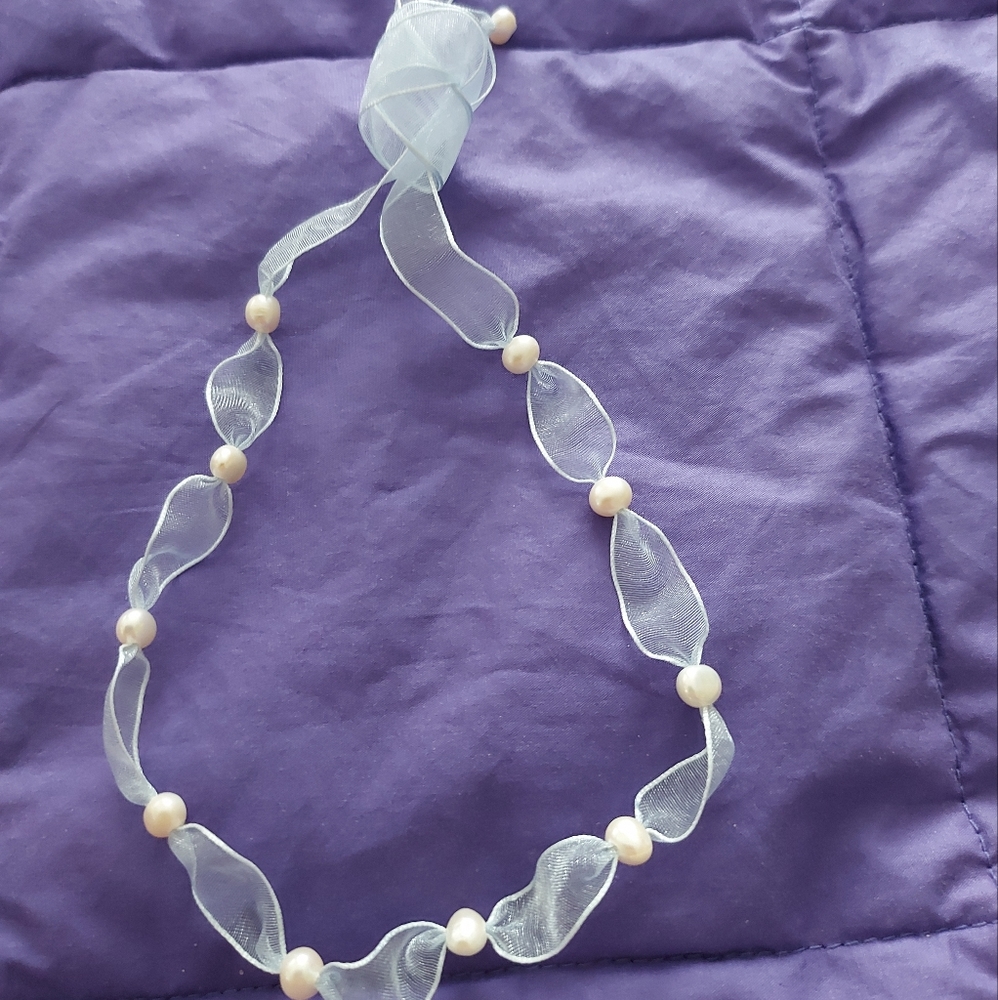 Pearl&Ribbon Necklace